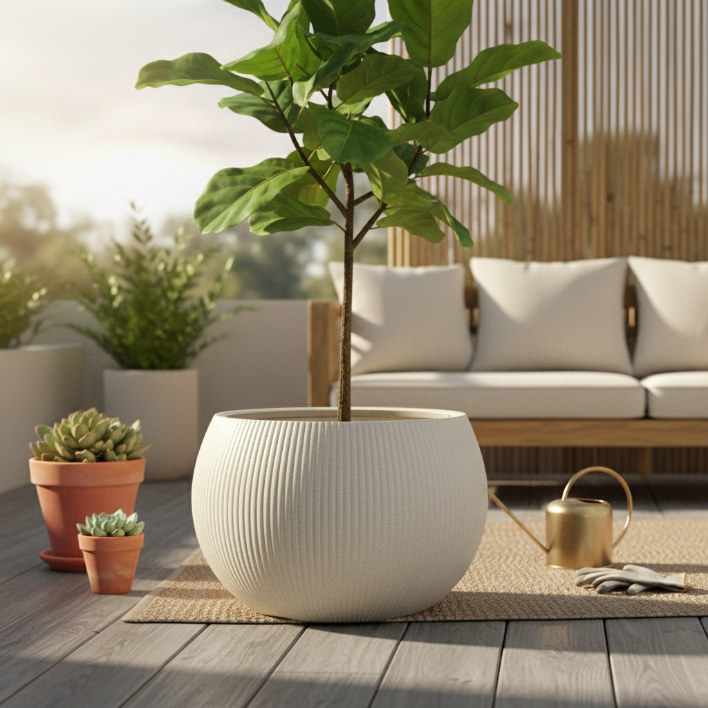 Ivory Orb Planter