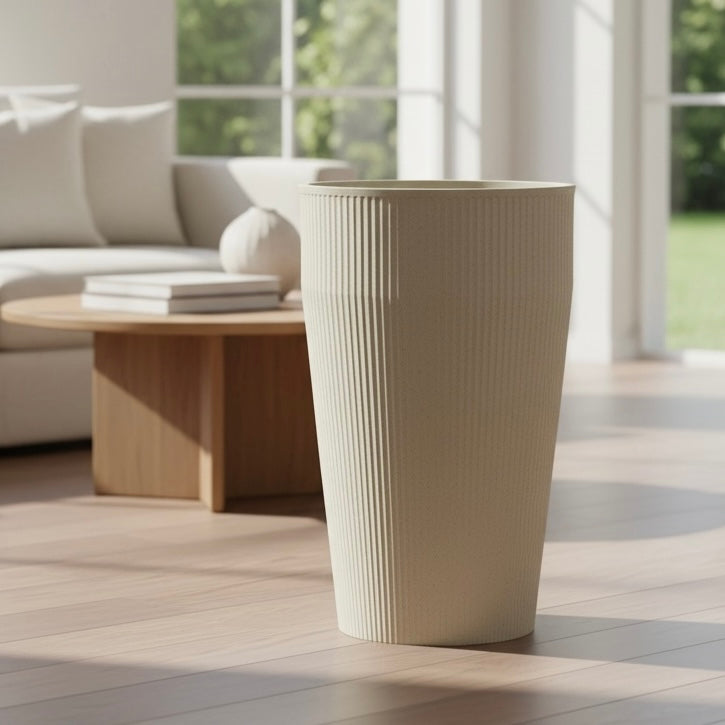 Fluted Ivory Planter