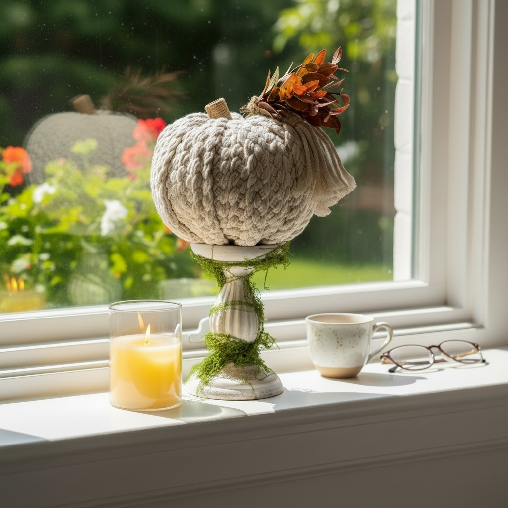 Cozy Knit Pumpkin Decor