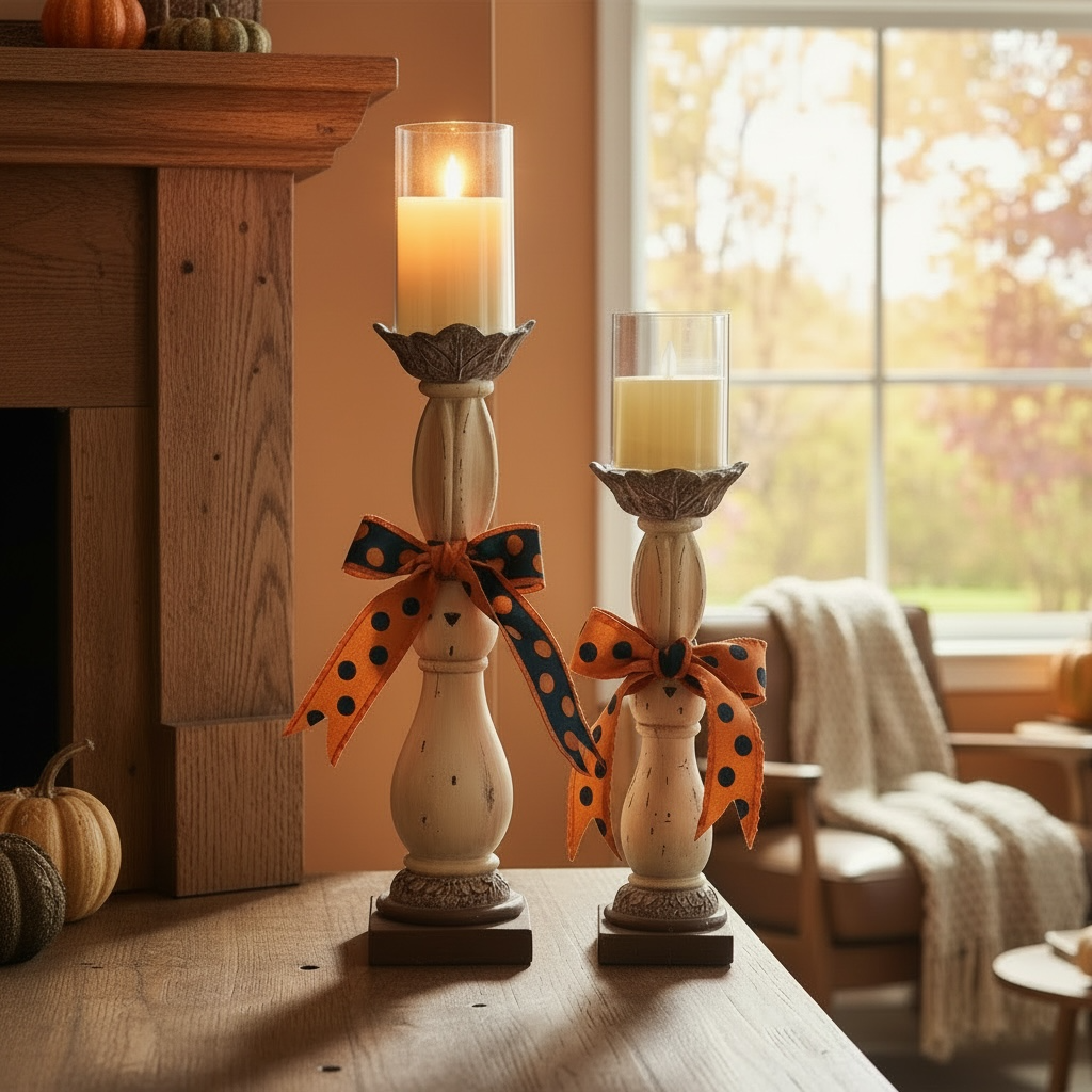 Autumn Glow Candle Holders – Set of 2