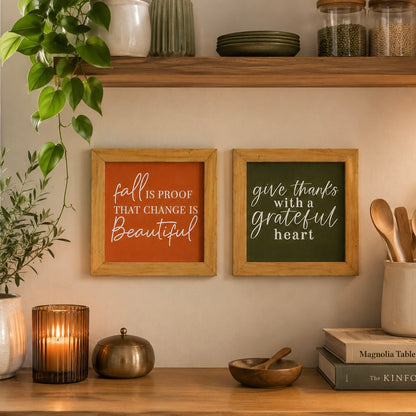 Rustic Gratitude Frames Set of 2