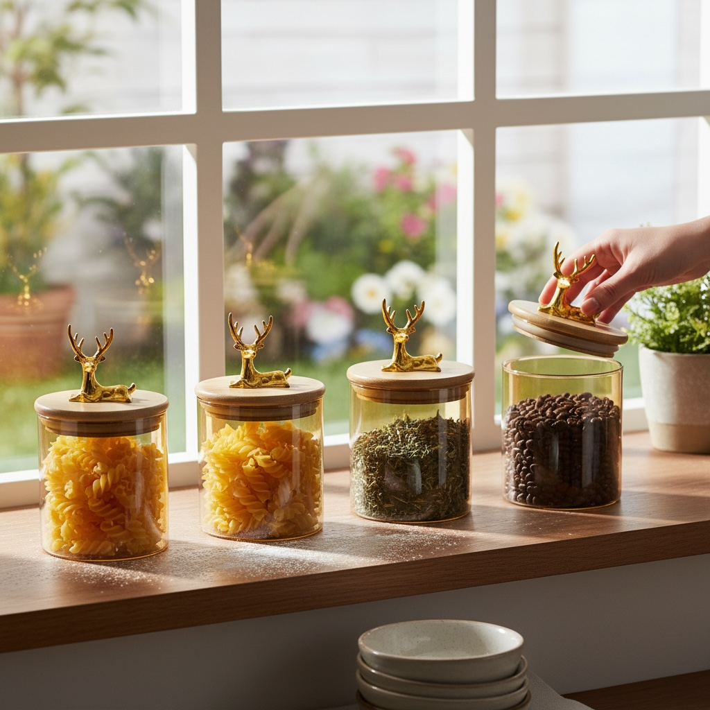 The Golden Stag Glass Canister (Set of 4)