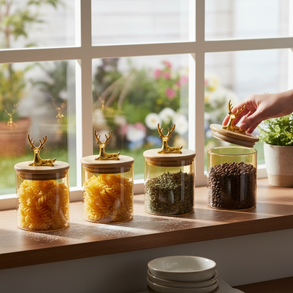 The Golden Stag Glass Canister (Set of 4)