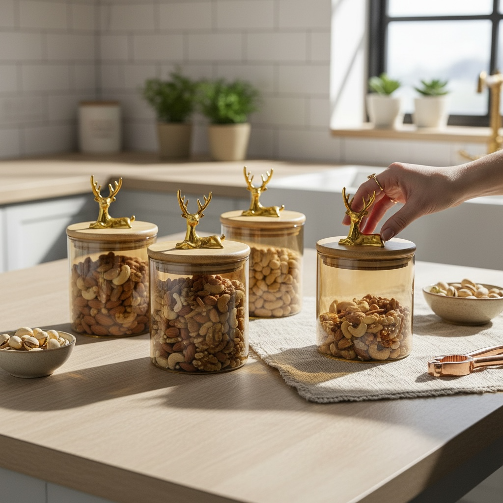 The Golden Stag Glass Canister (Set of 4)