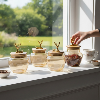 Golden Stag Curio Jar (Set of 4)