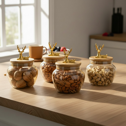 Golden Stag Curio Jar (Set of 4)
