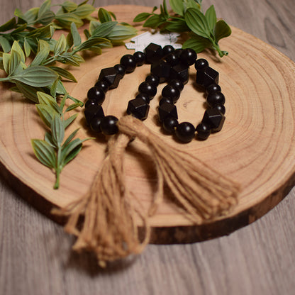 Mini black round and diamond shape Beads