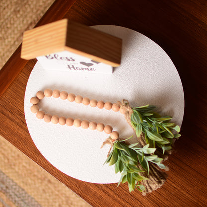 Mini beige Beads ghingham bow