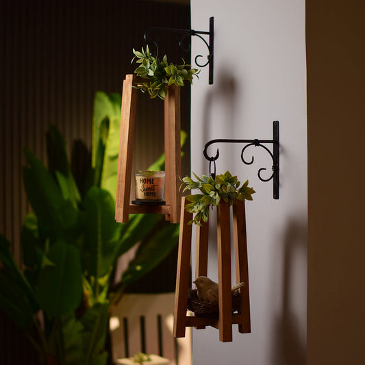 Brown rustic lantern(5 x 5 x 11.2)