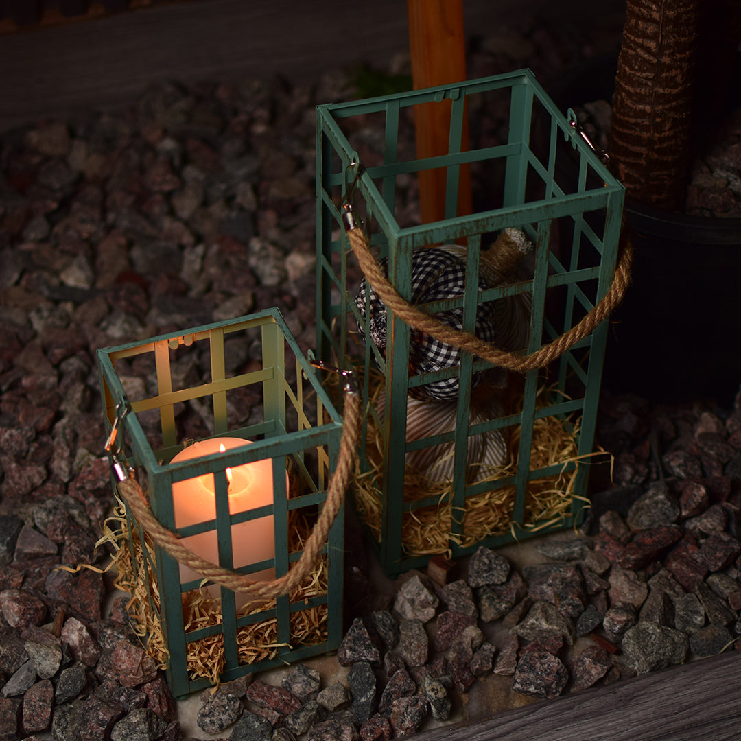 Green Metal lantern(pair)