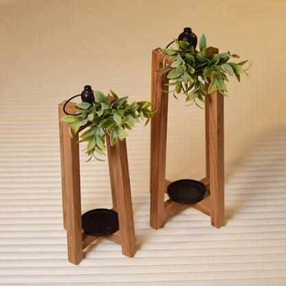 Brown rustic lantern(5 x 5 x 11.2)