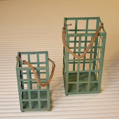 Green Metal lantern(pair)