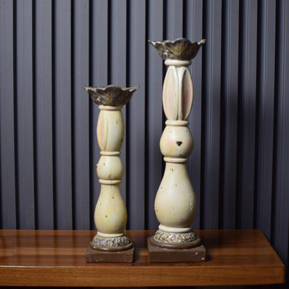 Antique candleholder set of 2