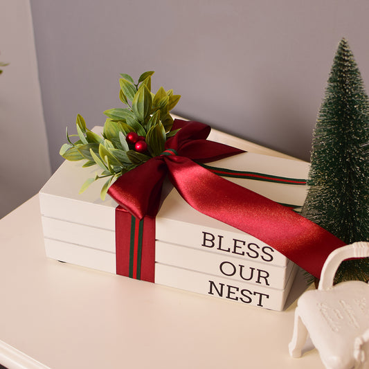 Bless our nest rustic bookstack