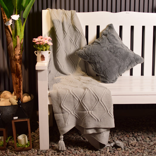 grey  knitted Throws