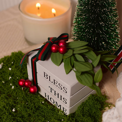 Mini Bless this home holiday bookstack