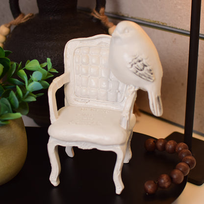 Bird on chair Figurine