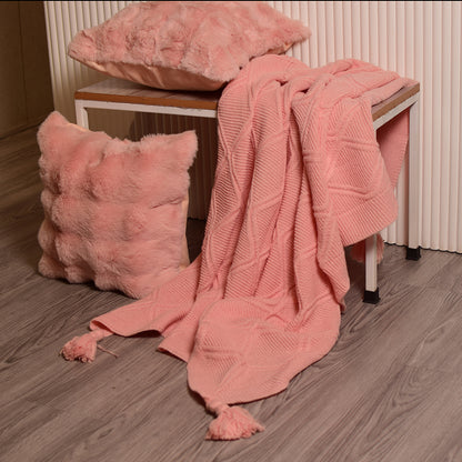 Pink knitted Throws