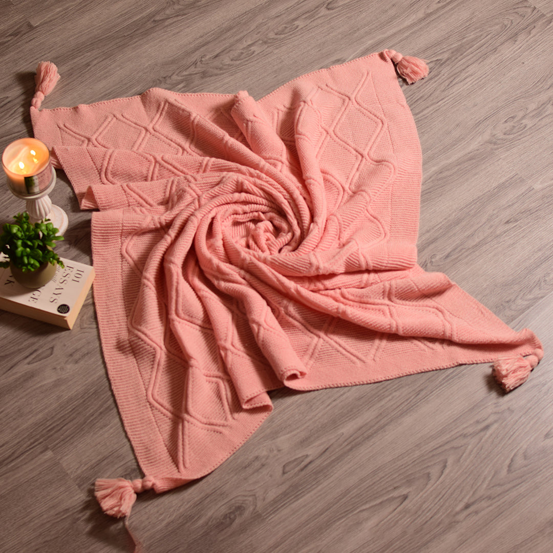 Pink knitted Throws