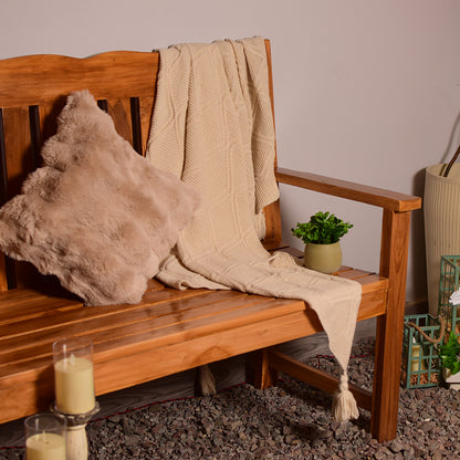 Beige  knitted Throws