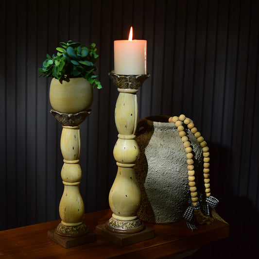 Antique candleholder set of 2