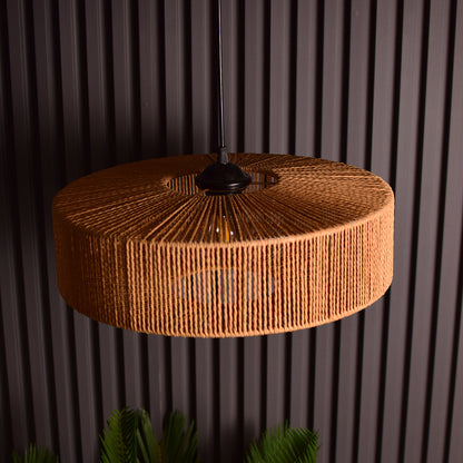 Round Woven Drum Lamp