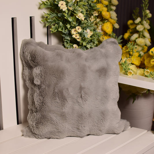 Grey Fur Cushion