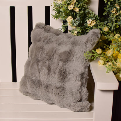 Grey Fur Cushion