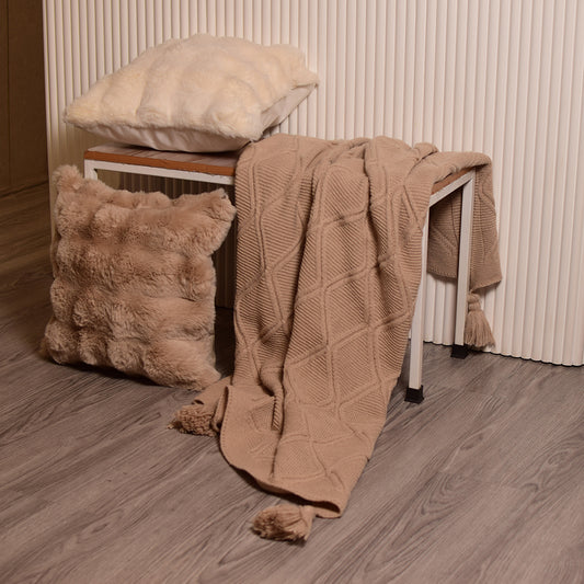 Brown  knitted Throws