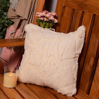 Beige self patch Cushion