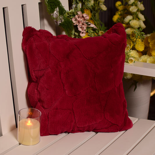 Maroon self patch Cushion