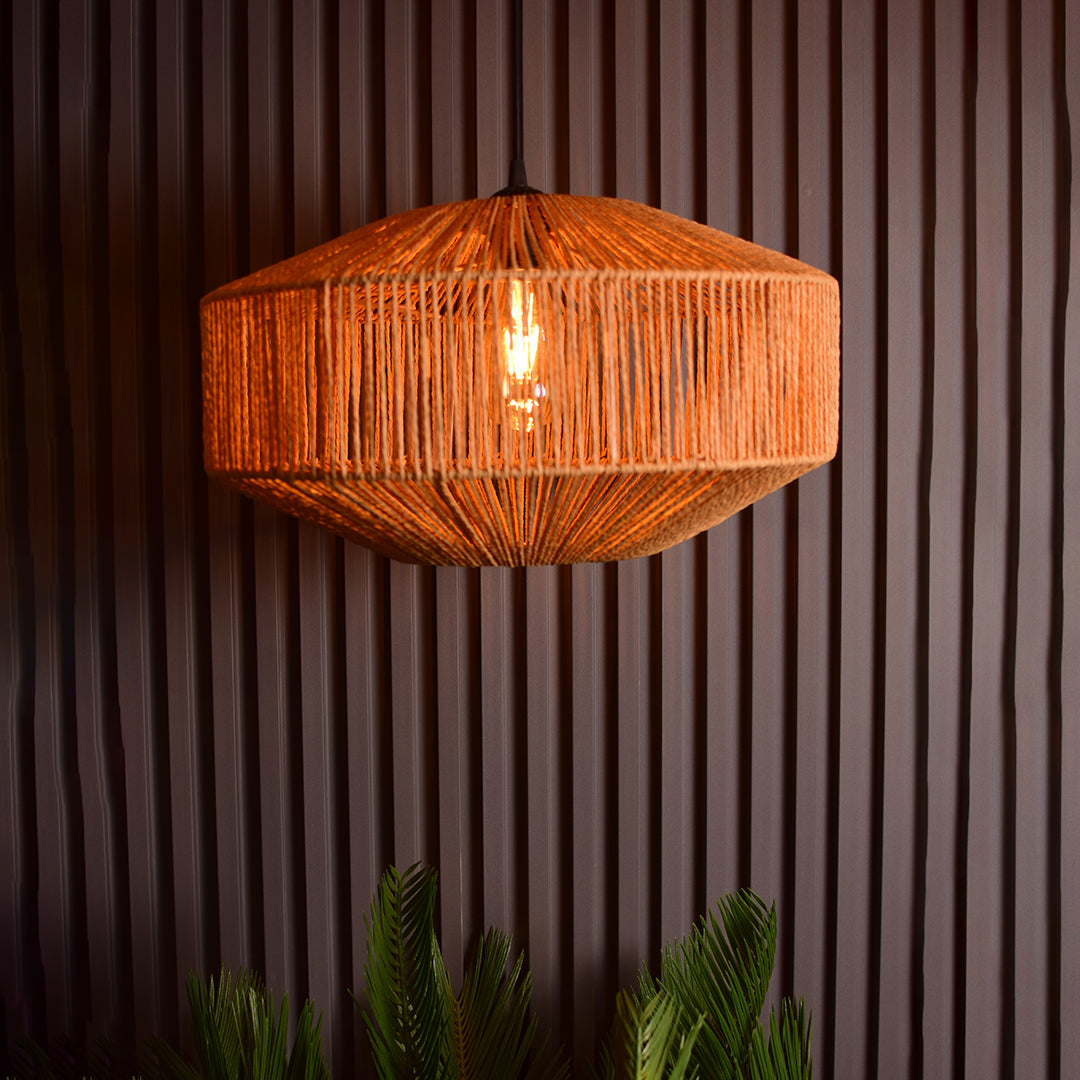 Linear Weave Drum Pendant  Lamp