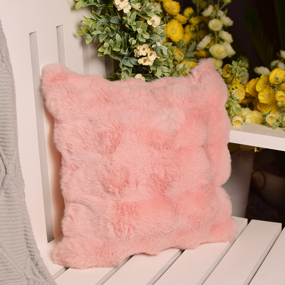 Pink Fur Cushion
