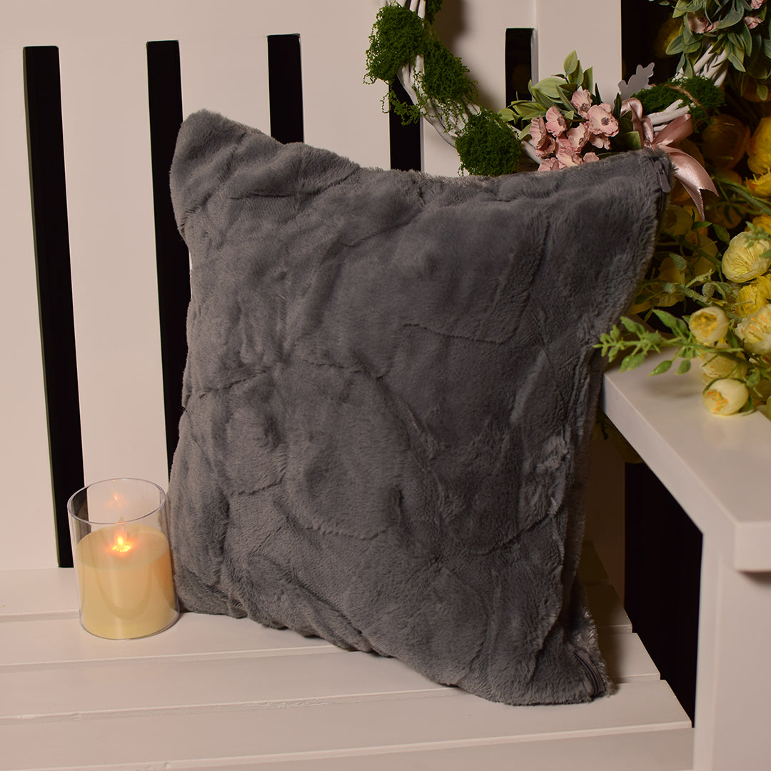 Grey self patch Cushion