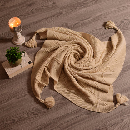 Beige  knitted Throws