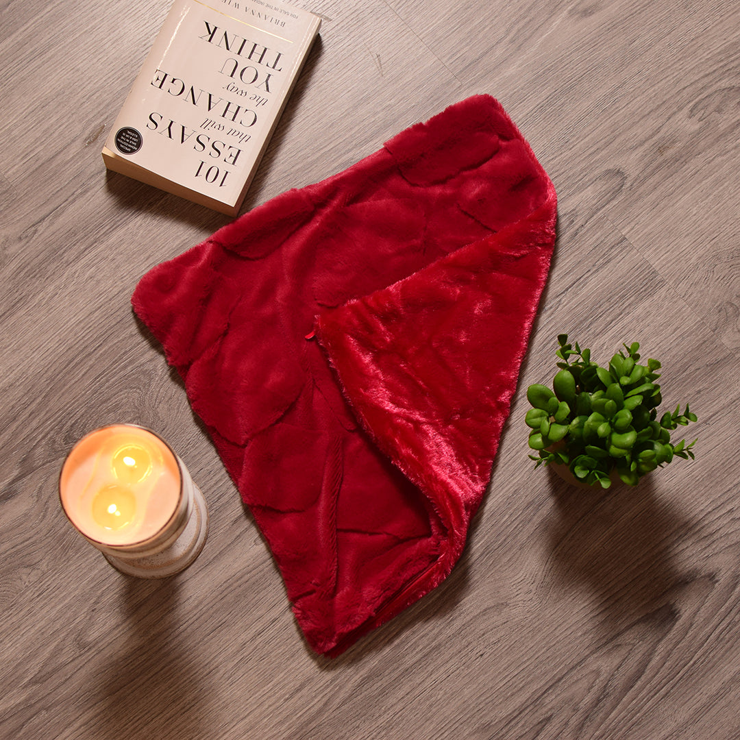 Maroon self patch Cushion