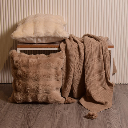Brown  knitted Throws